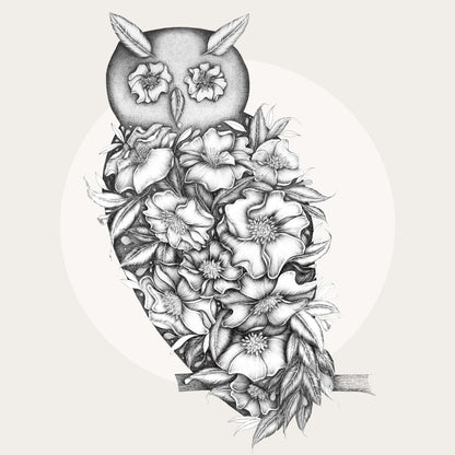 Floral Owl  - Art Print