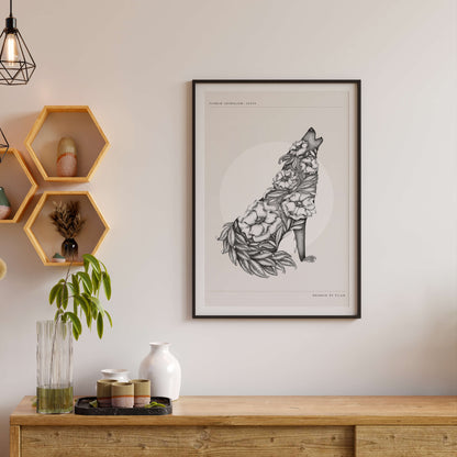 Floral Wolf  - Art Print