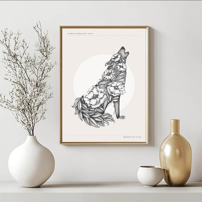 Floral Wolf  - Art Print