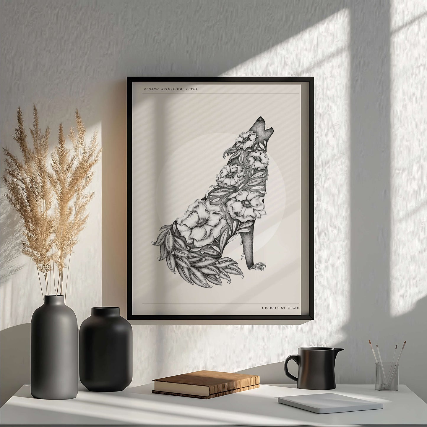 Floral Wolf  - Art Print